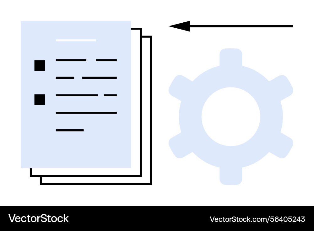 Document workflow automation represented by papers Document workflow automation represented by papers vector image