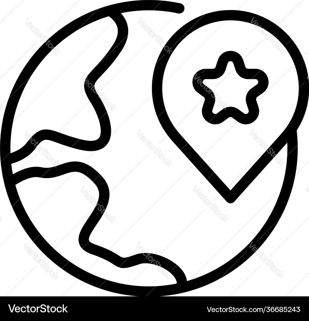 Global web interface icon outline style Vector Image