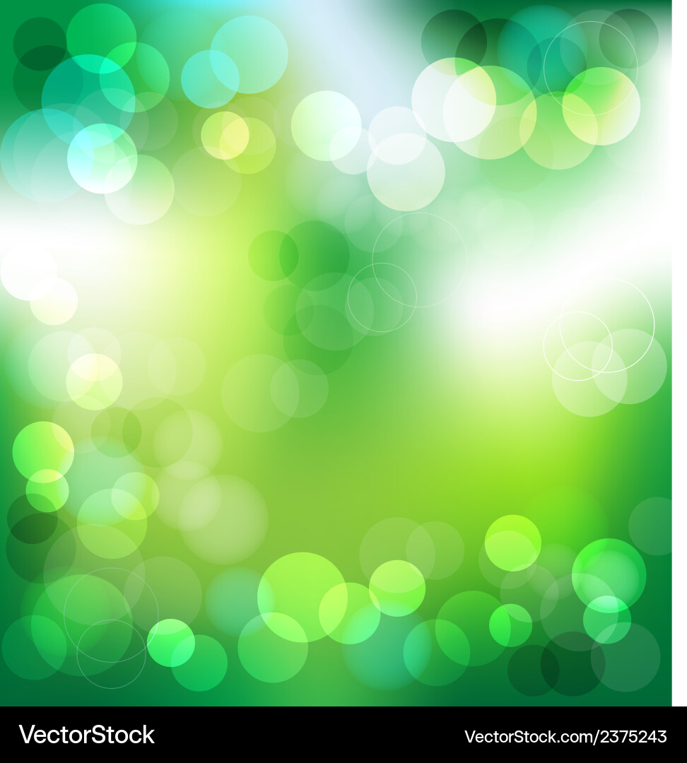 Green elegant abstract background with bokeh vector image