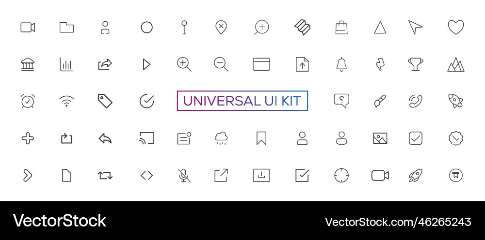 Minimalist and simple looking ui icons set Minimalist and simple looking ui icons set vector image