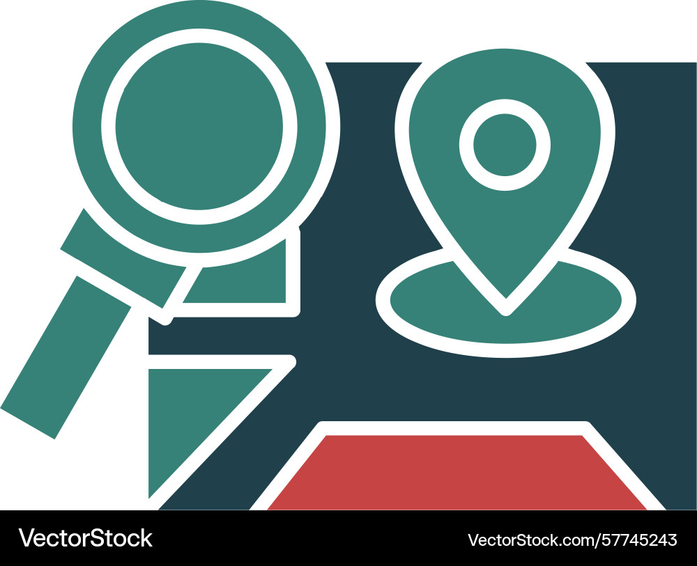 Path analysis glyph multi color icon Vector Image