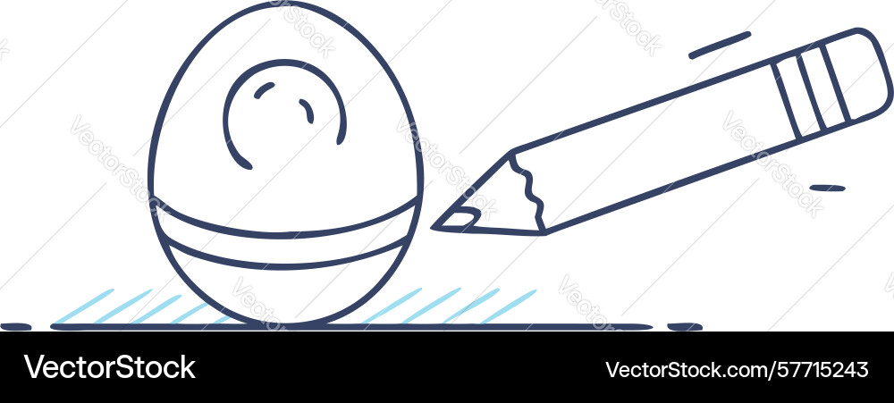 Pencil with egg shaped object design generative Vector Image