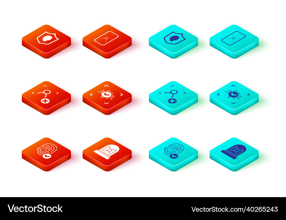 Set fingerprint motion sensor rejection face Set fingerprint motion sensor rejection face vector image