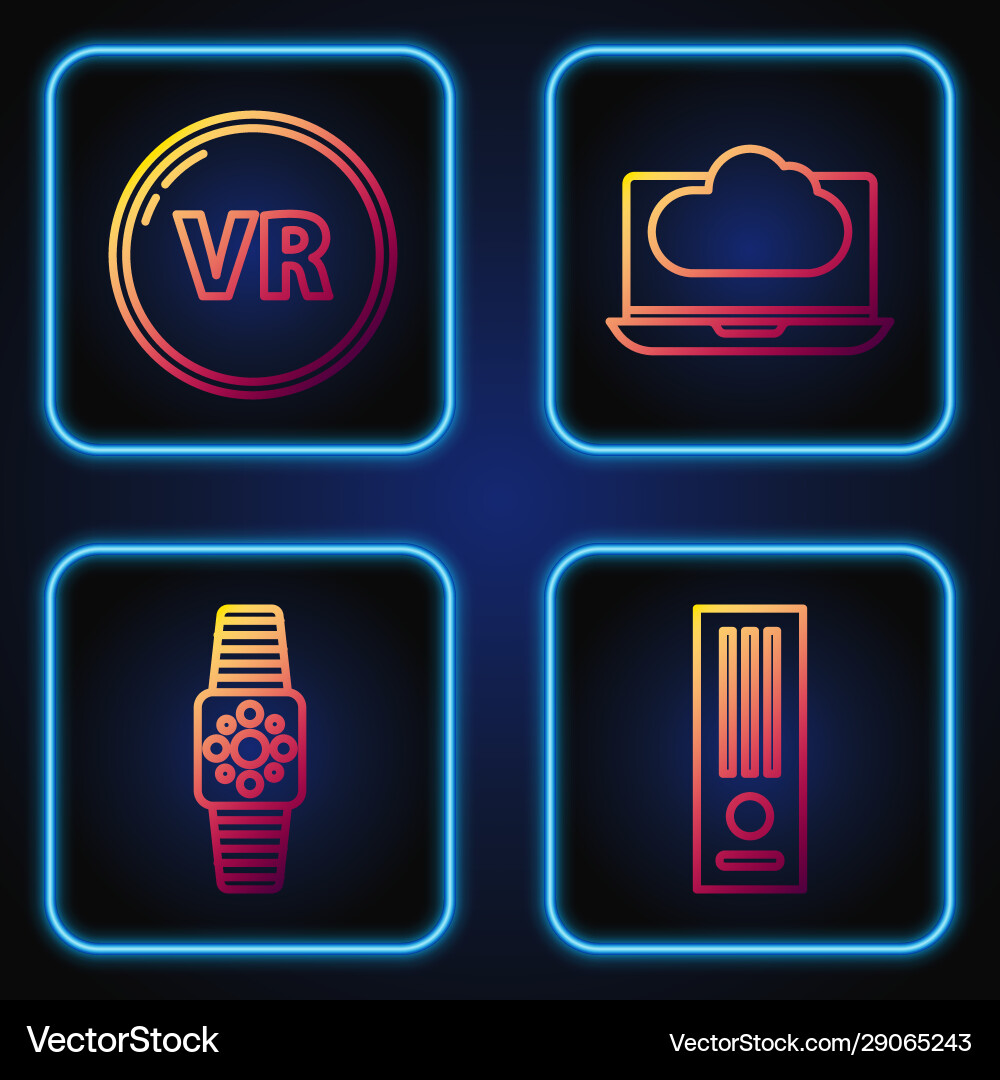 Set line video game console smartwatch virtual Set line video game console smartwatch virtual vector image