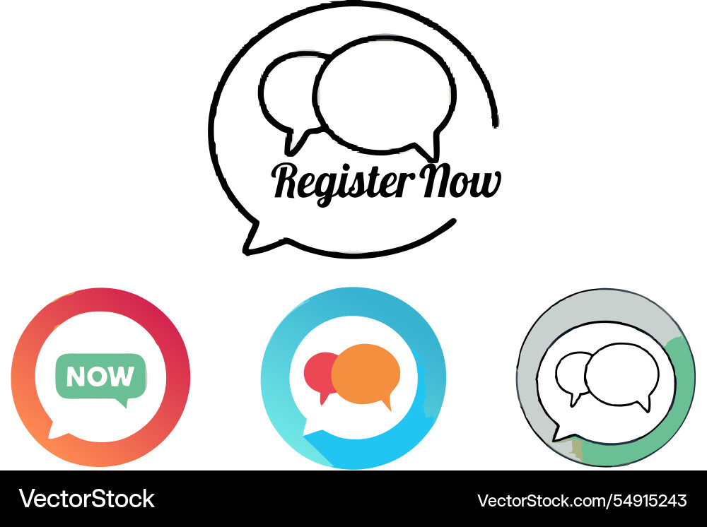 Speech bubble with register now text perfect Speech bubble with register now text perfect vector image