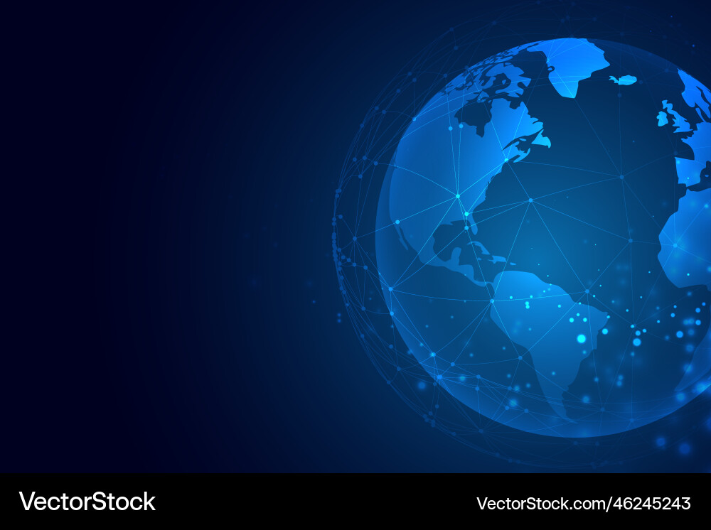Technology earth with network connection Vector Image