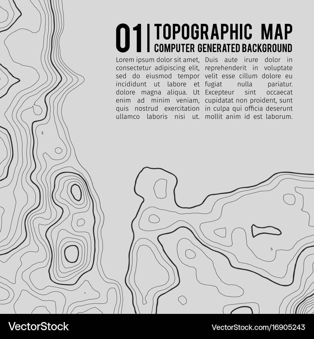 Topographic map background with space for copy Vector Image