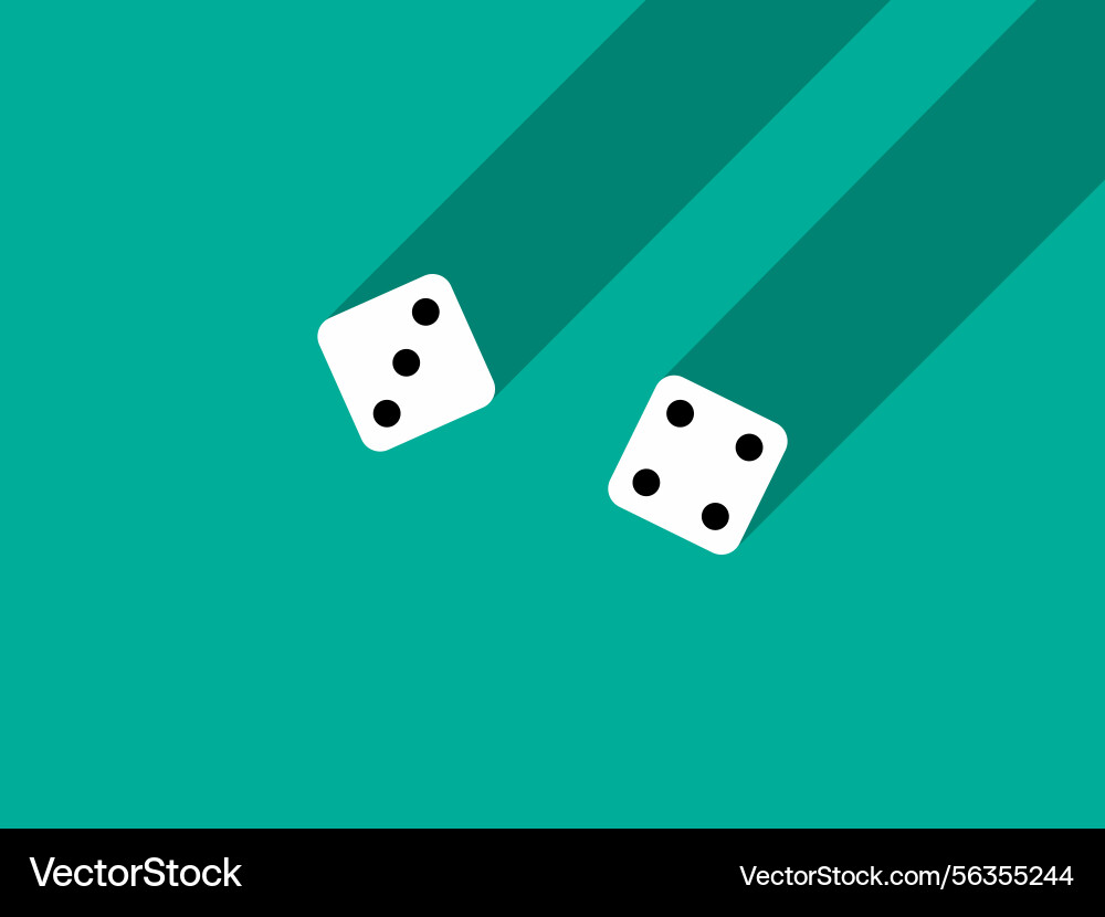 A pair of dice with numbers 3 and 4 craps A pair of dice with numbers 3 and 4 craps vector image