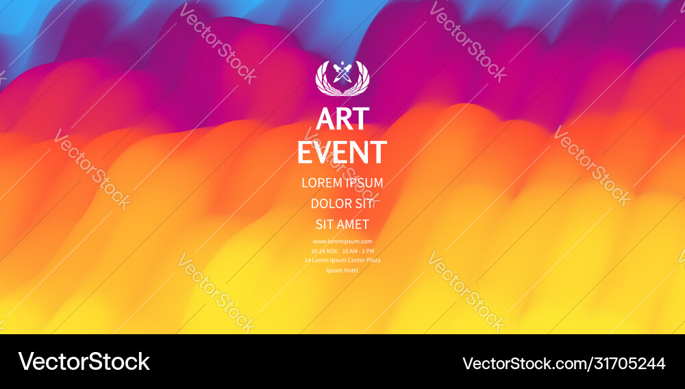 Art event invitation template abstract background Vector Image