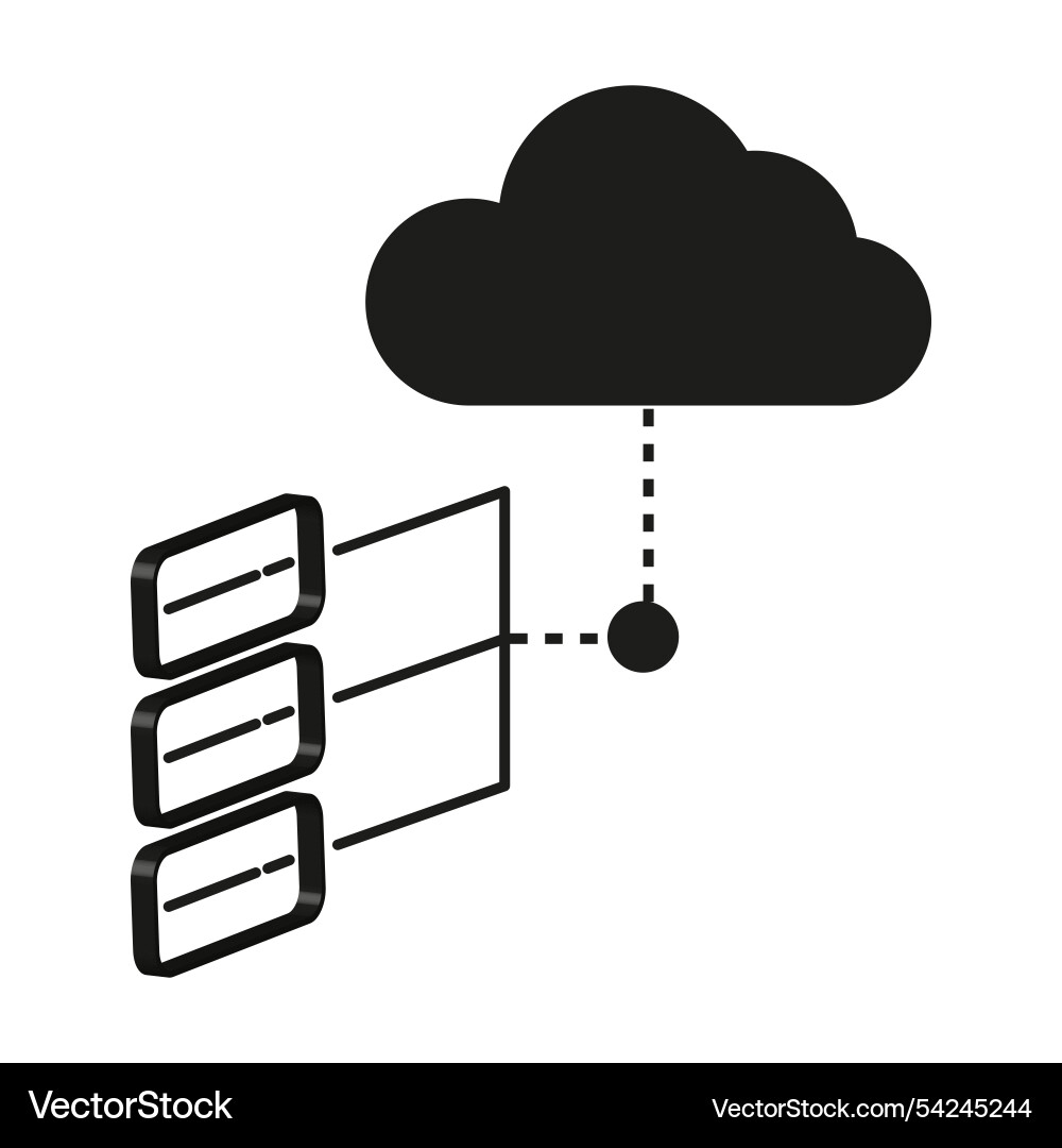 Cloud connection symbol server network technology vector image