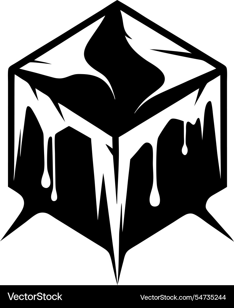 Ice cube silhouette for winter beverage and cold Vector Image