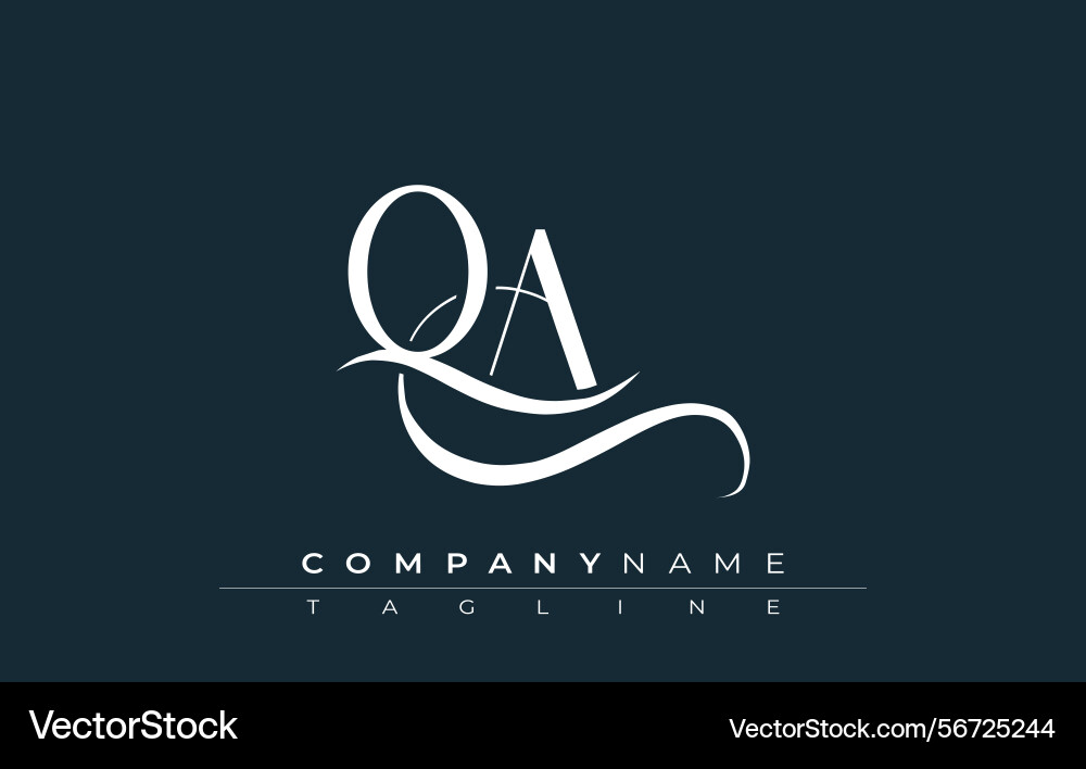 Initial qa logo design vector image