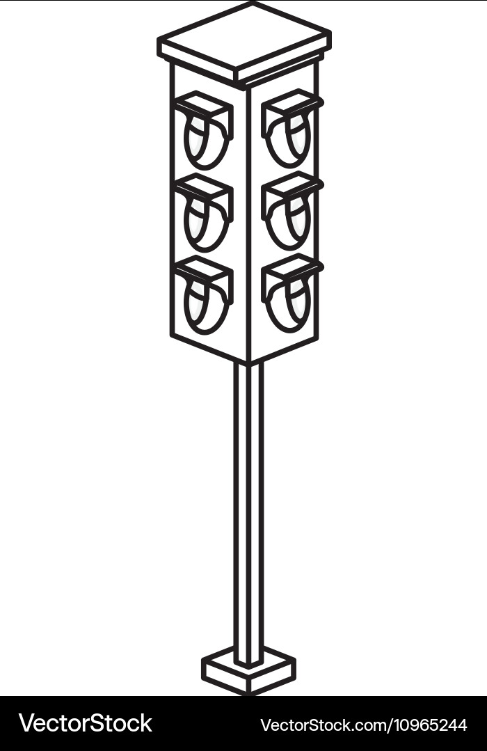Isolated and silhouette semaphore design Vector Image