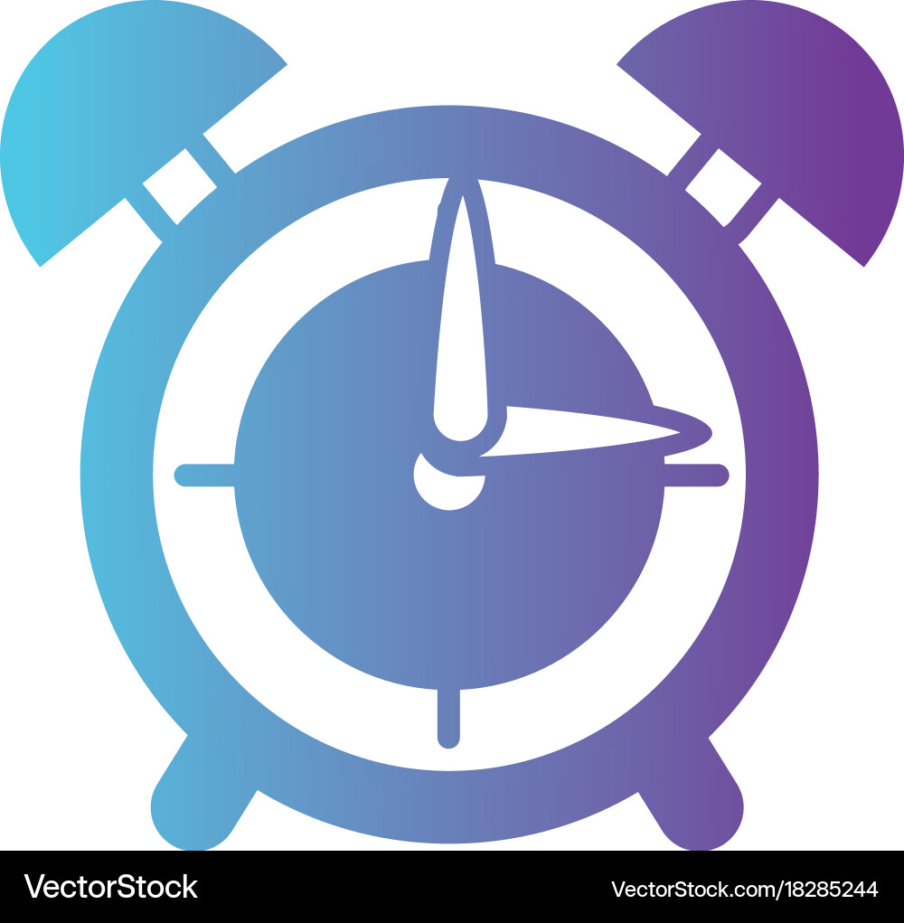 Line round clock alarm object design Vector Image
