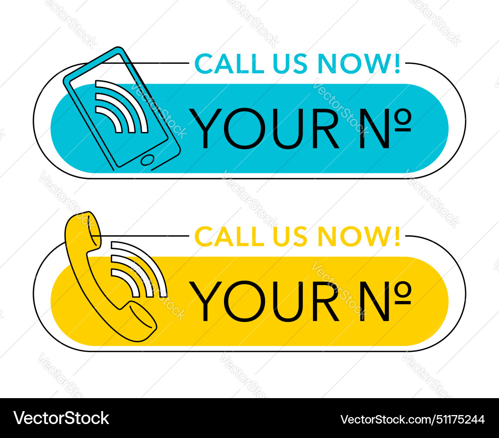 Phone number template for website Vector Image