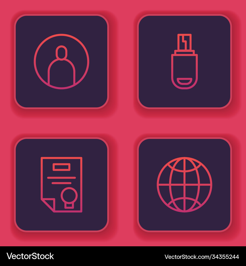 Set line create account screen certificate Set line create account screen certificate Vector Image