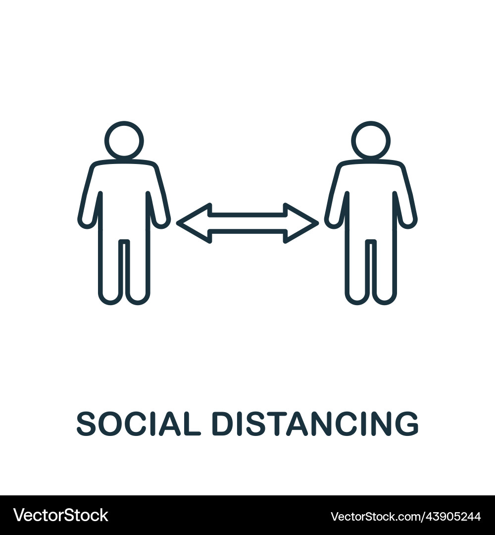 Social distancing icon simple element from new Social distancing icon simple element from new vector image
