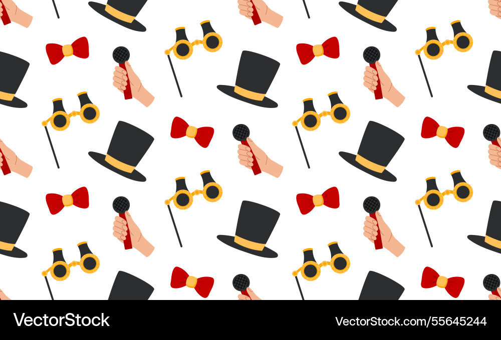 Theater accessories seamless pattern classic Theater accessories seamless pattern classic vector image