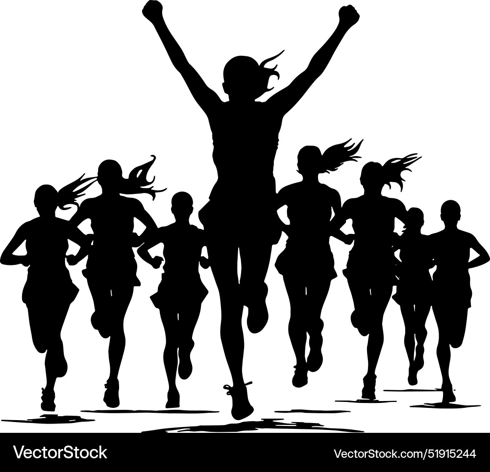 Women Marathon Runners vector image