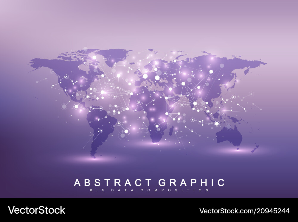 World map point with global technology networking World map point with global technology networking vector image