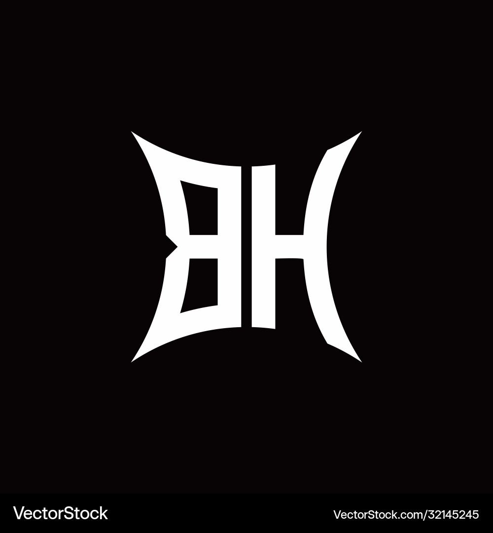 Bh monogram logo with sharped shape design vector image
