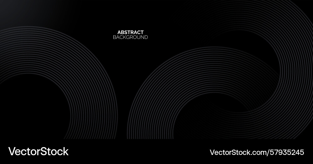 Black abstract background with circle lines Vector Image