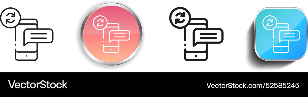 Chat icon thin linear regular and button style Vector Image