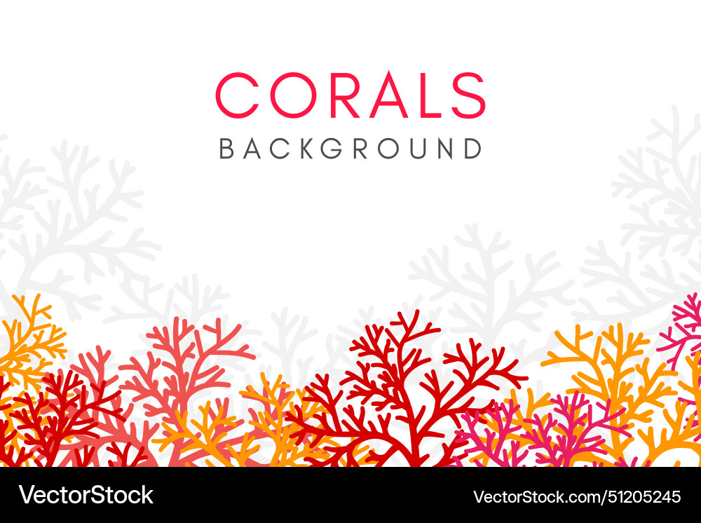 Corals reef background with horizontal border Corals reef background with horizontal border vector image