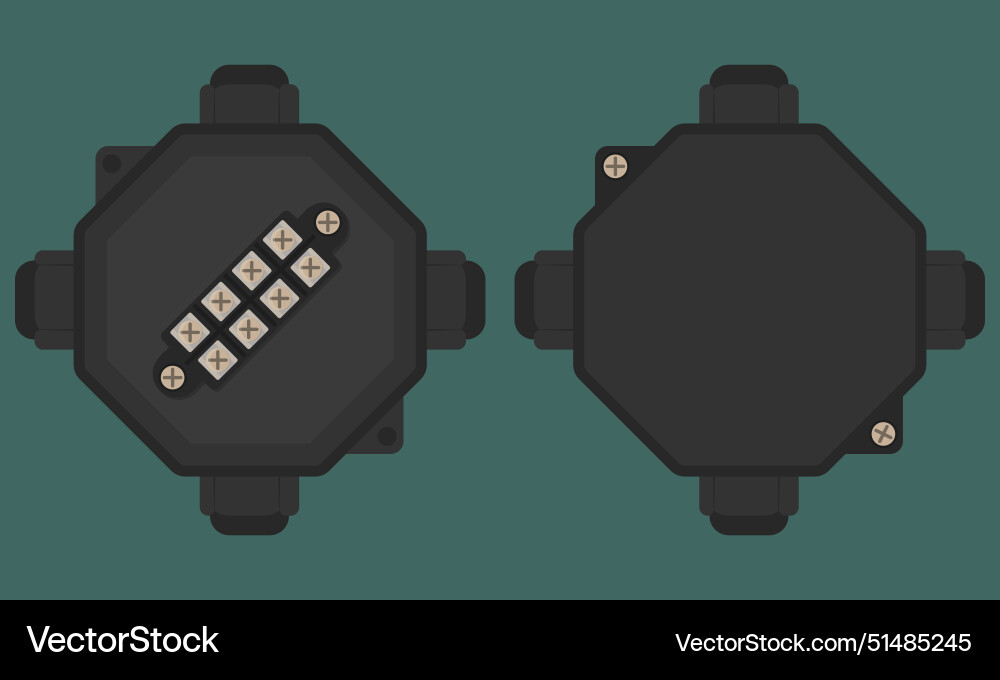 Electrical junction box with terminal block Vector Image