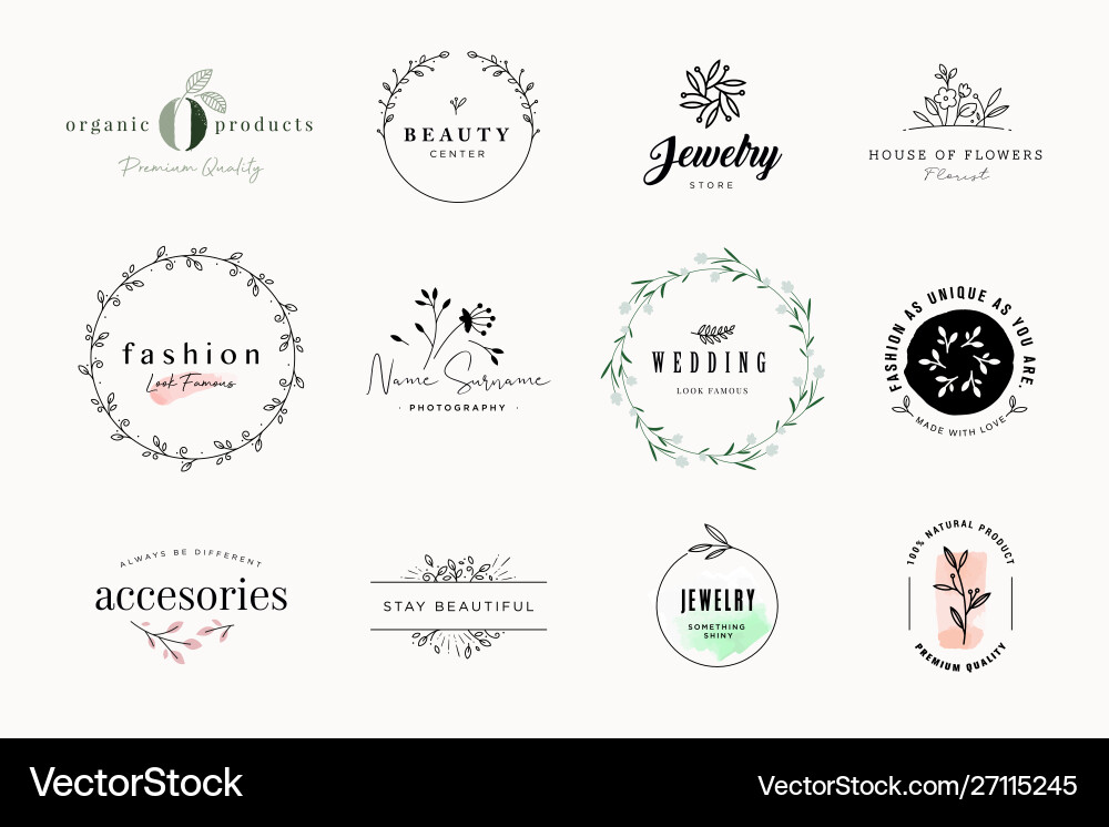 Elegant Beauty & Wellness Icons Vector Image