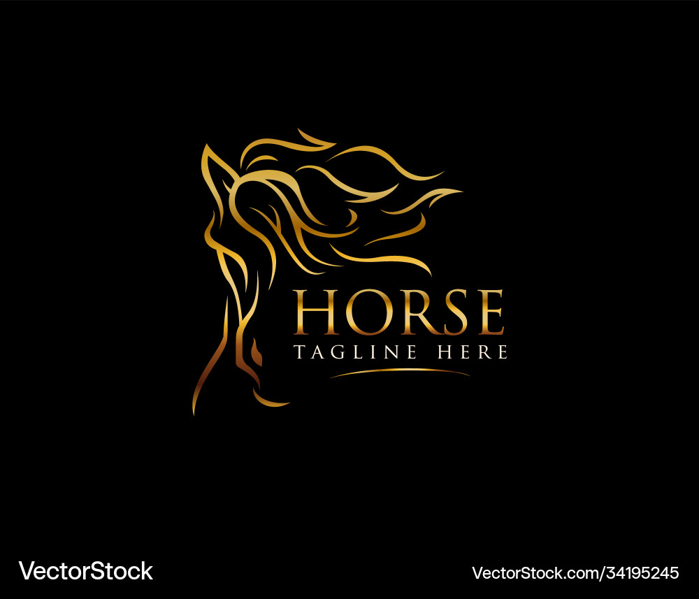 Elegant Horse Logo - Luxury Symbol vector image