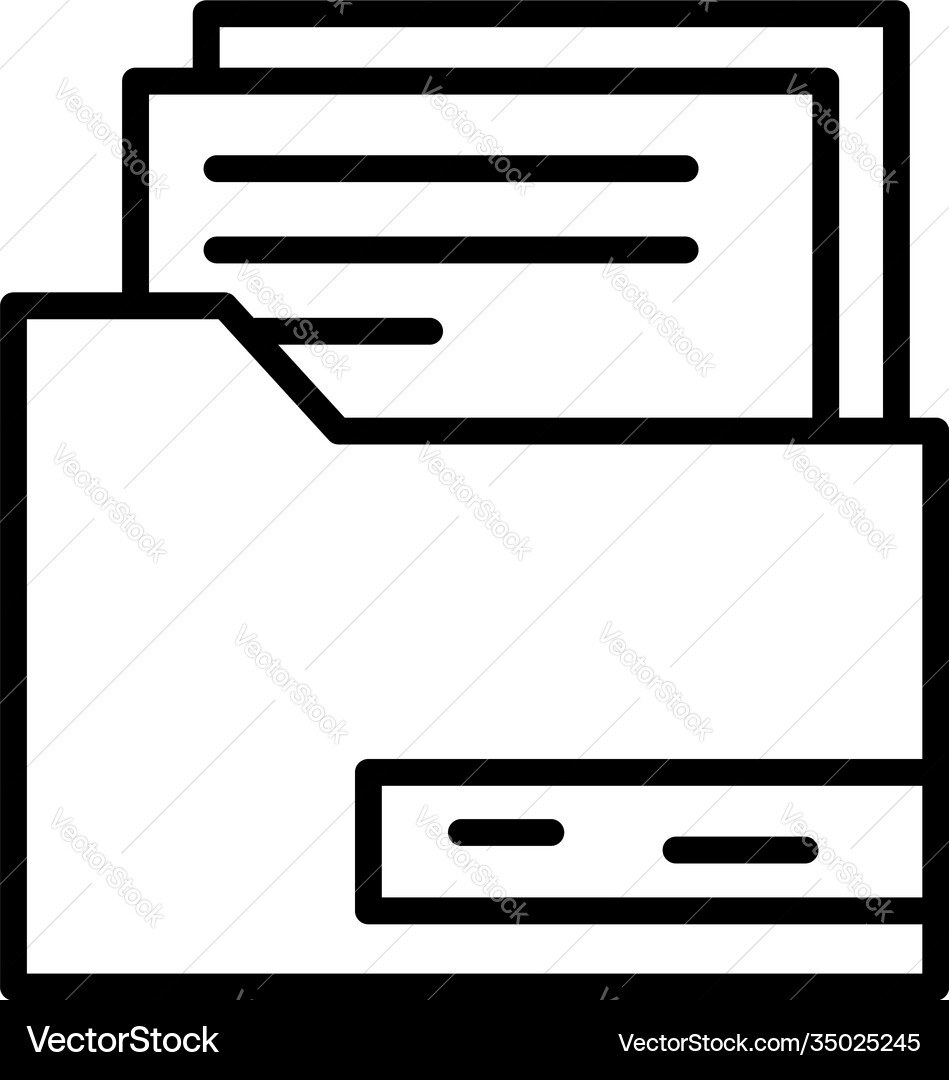 File folder report icon outline style File folder report icon outline style vector image