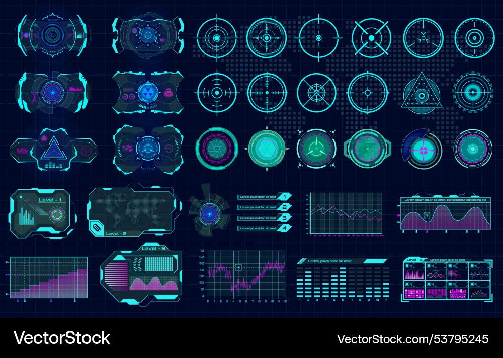 Futuristische Schnittstelle zeigt ein Array Futuristische Schnittstelle zeigt ein Array vektorbild