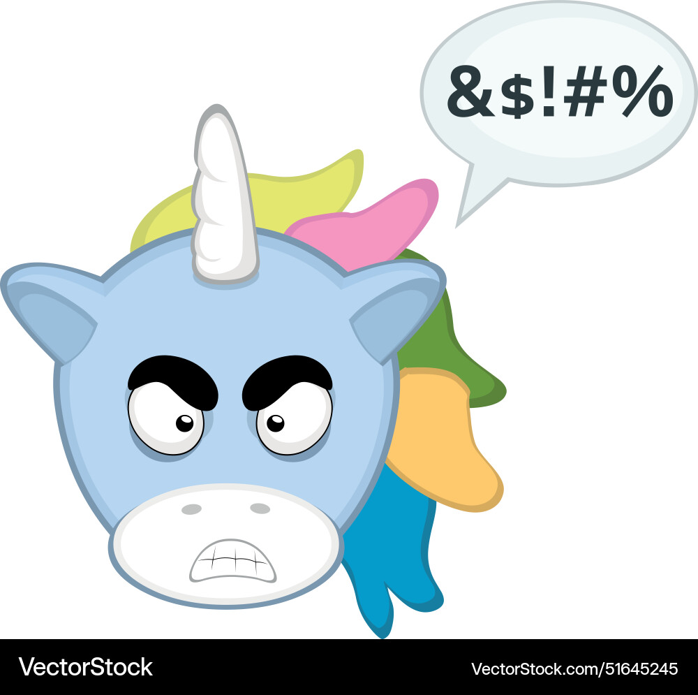 Head unicorn insult speech bubble Head unicorn insult speech bubble vector image