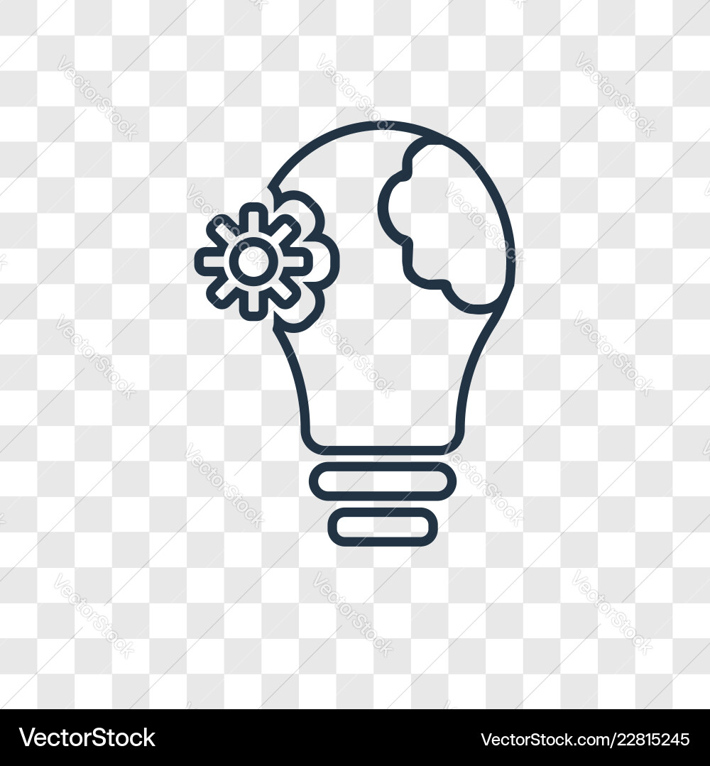 Idea concept linear icon isolated on transparent Idea concept linear icon isolated on transparent vector image