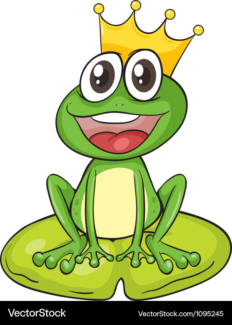King cartoon frog Vector Image