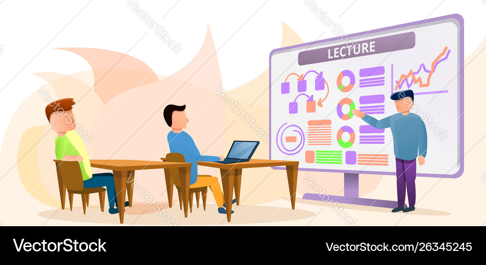 Lecture class concept banner cartoon style Vector Image