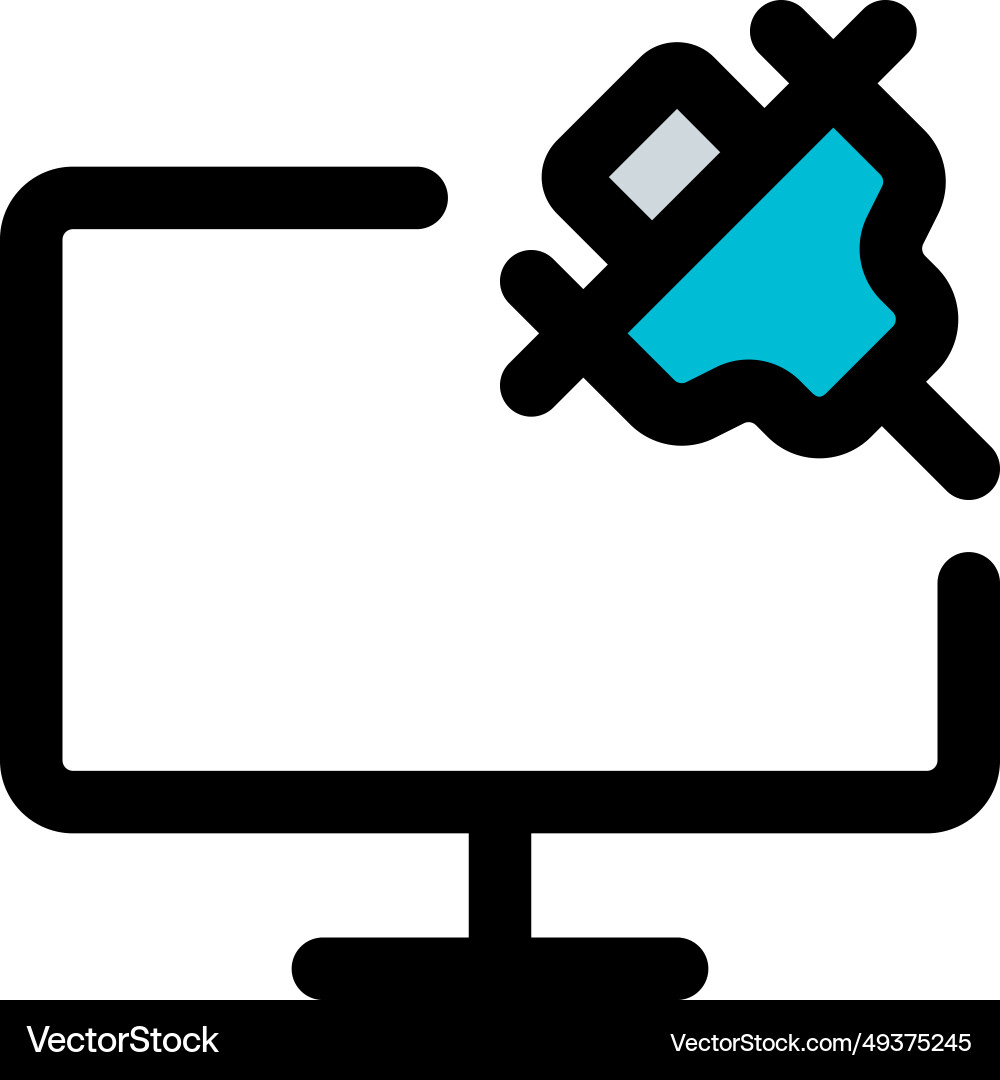Monitor with vga port for display connectivity Vector Image