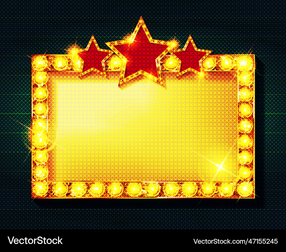 Retro rectangular banner sign with frame Vector Image