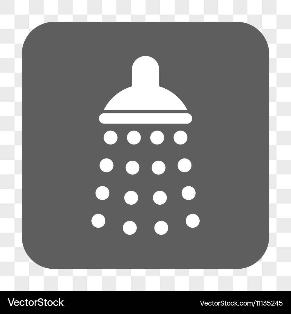 Shower rounded square button Vector Image