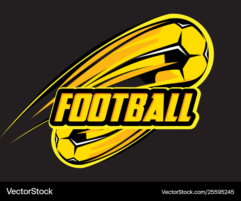Soccer Logo Template - Black Background vector image