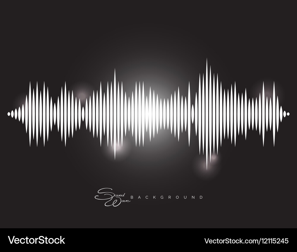 Sound wave background with shining elements vector image