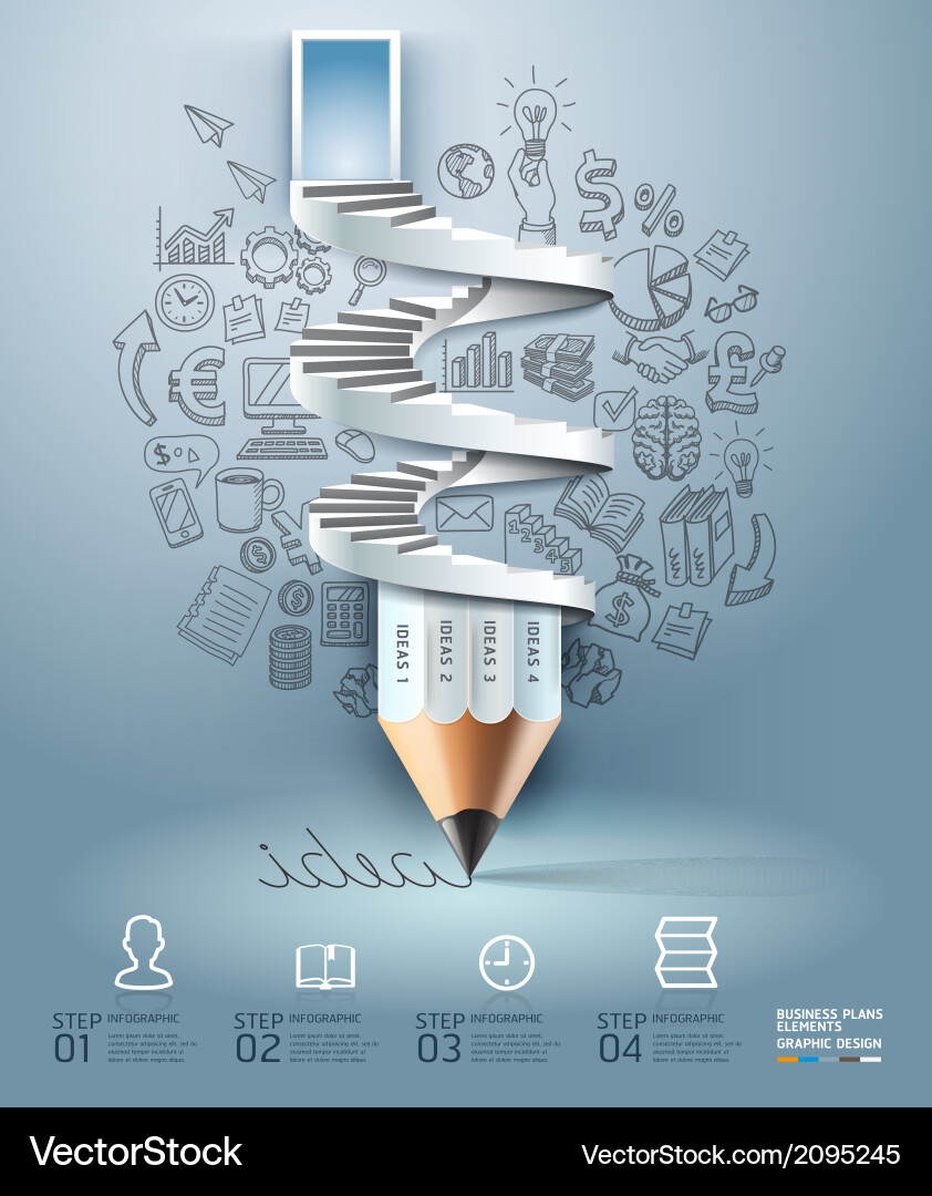 Workflow Steps & Strategy Vector Image