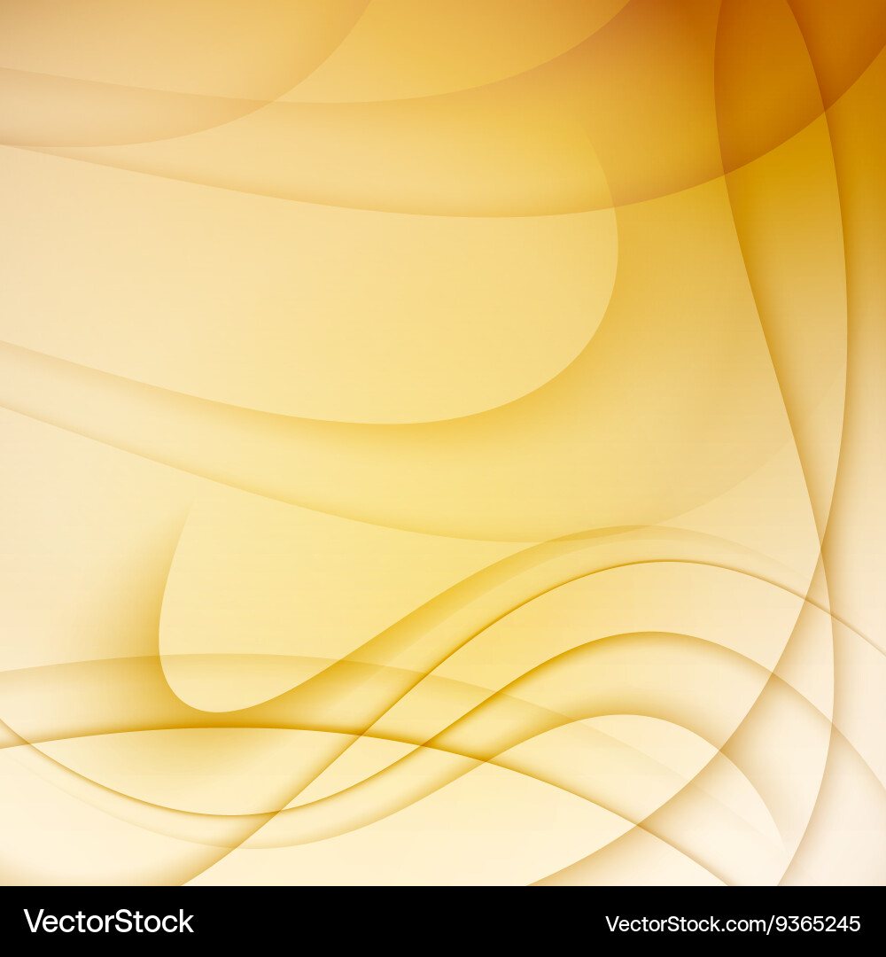 Yellow abstract background with curves lines Vector Image