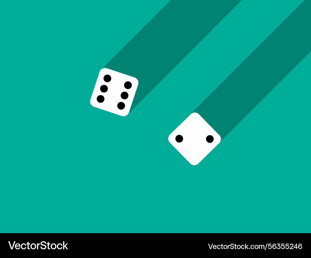 A pair of dice with numbers 2 and 6 craps A pair of dice with numbers 2 and 6 craps vector image