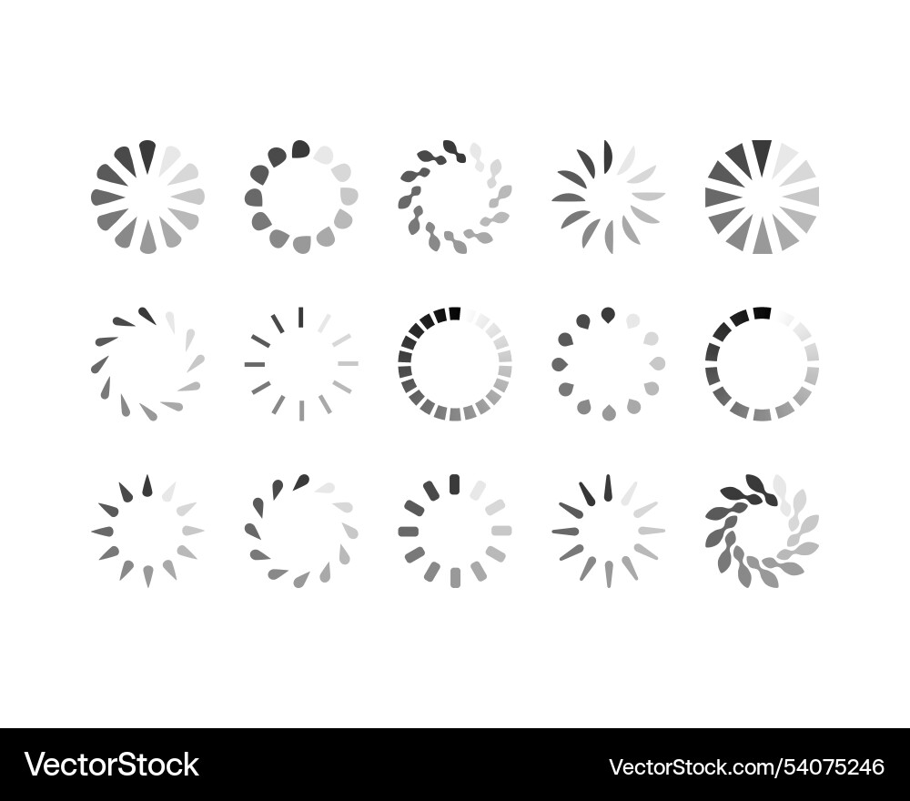 Collection loading bar status icon set of loaded Collection loading bar status icon set of loaded vector image