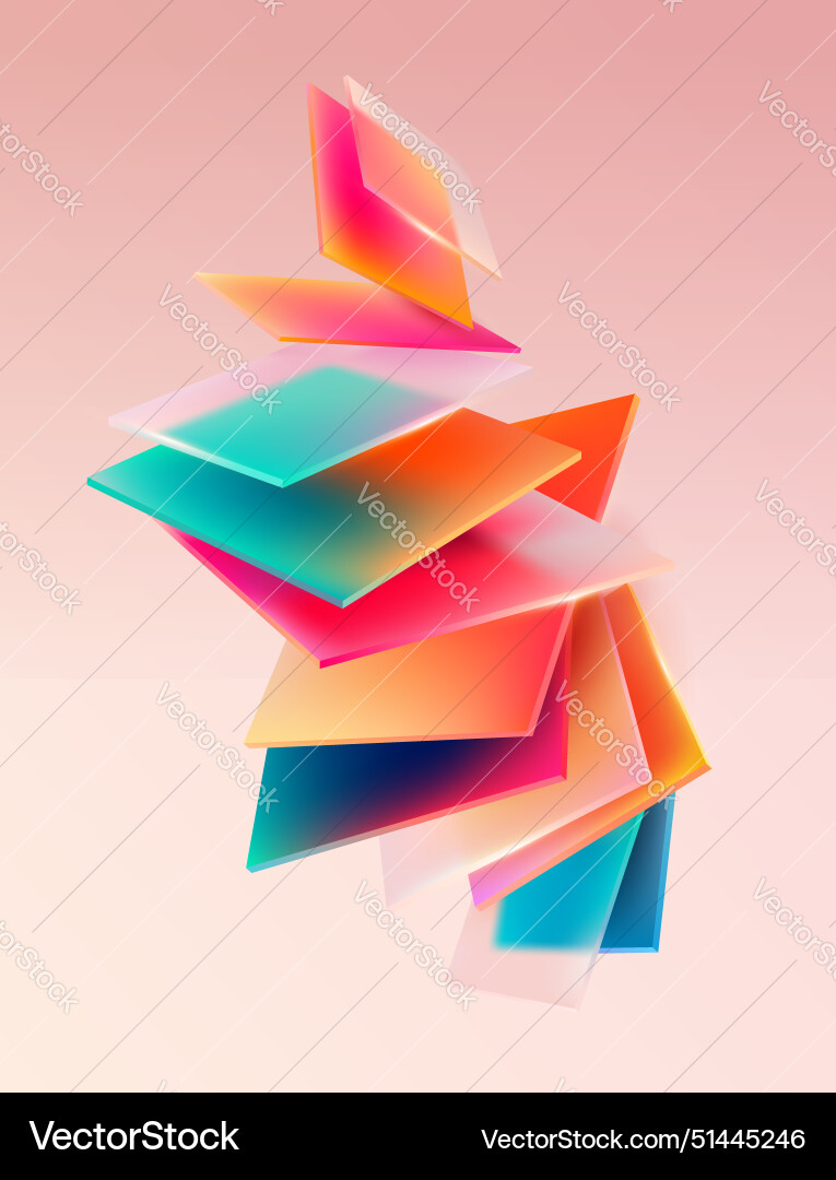 Colored translucent squares and rectangles 3d Colored translucent squares and rectangles 3d Vector Image