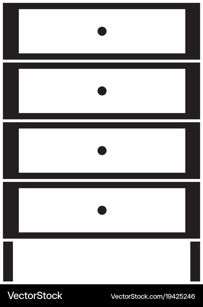 Contour cabinet archive file document with drawer Vector Image