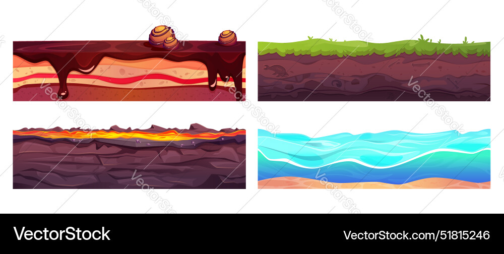 Cut soil platform for game ui design Cut soil platform for game ui design vector image