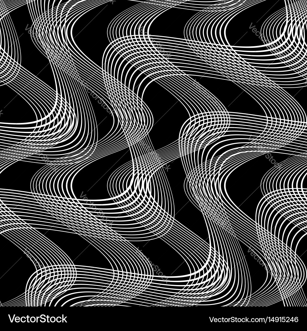 Design seamless monochrome waving pattern Vector Image